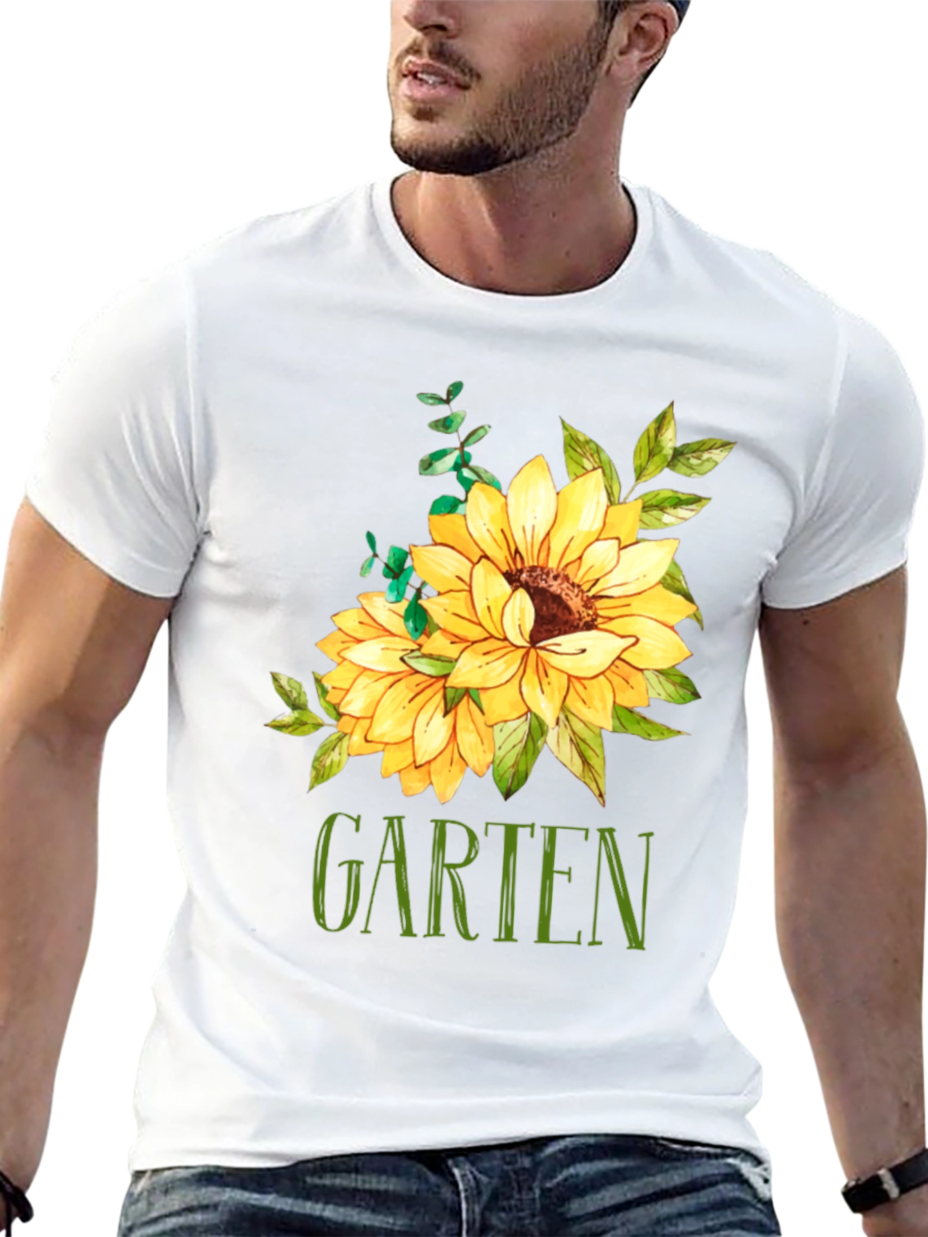 Garten Sunflower Graphic Tee - Black Cotton T-Shirt