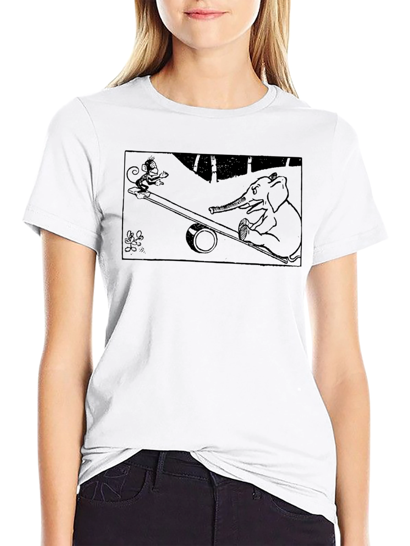 Monkey & Elephant See-Saw Graphic Tee