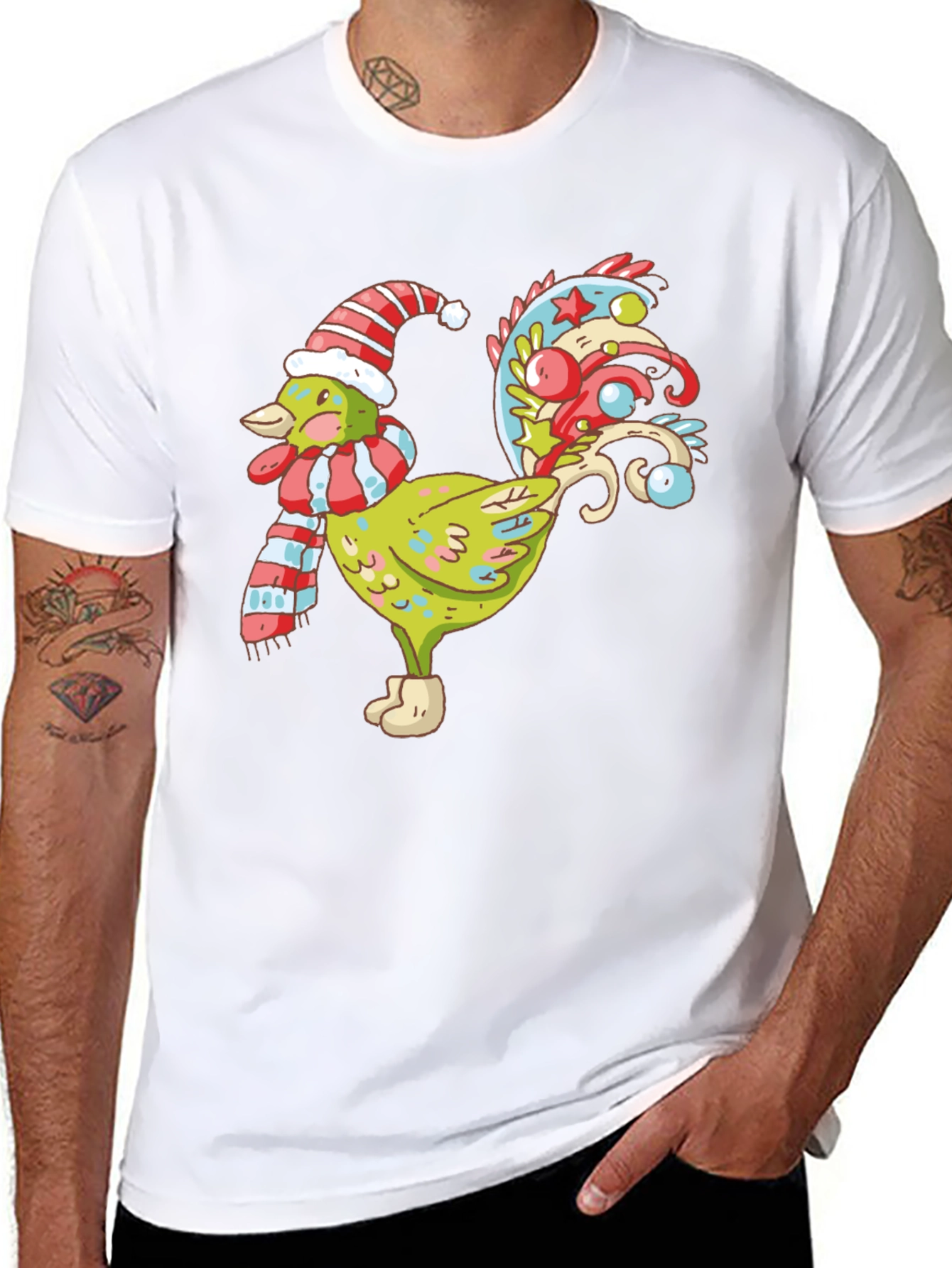 Festive Rooster Graphic Tee