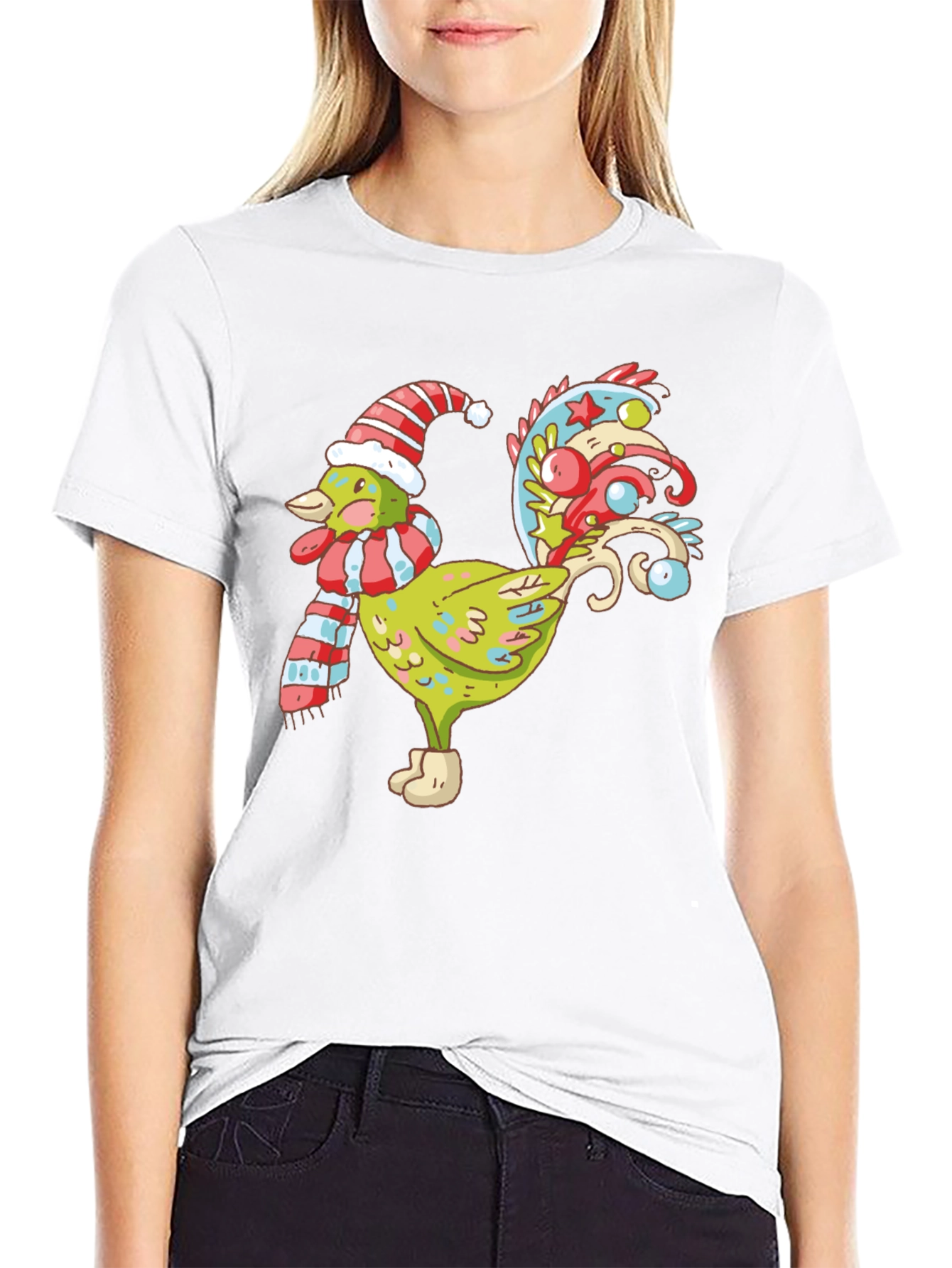 Festive Rooster Graphic Tee