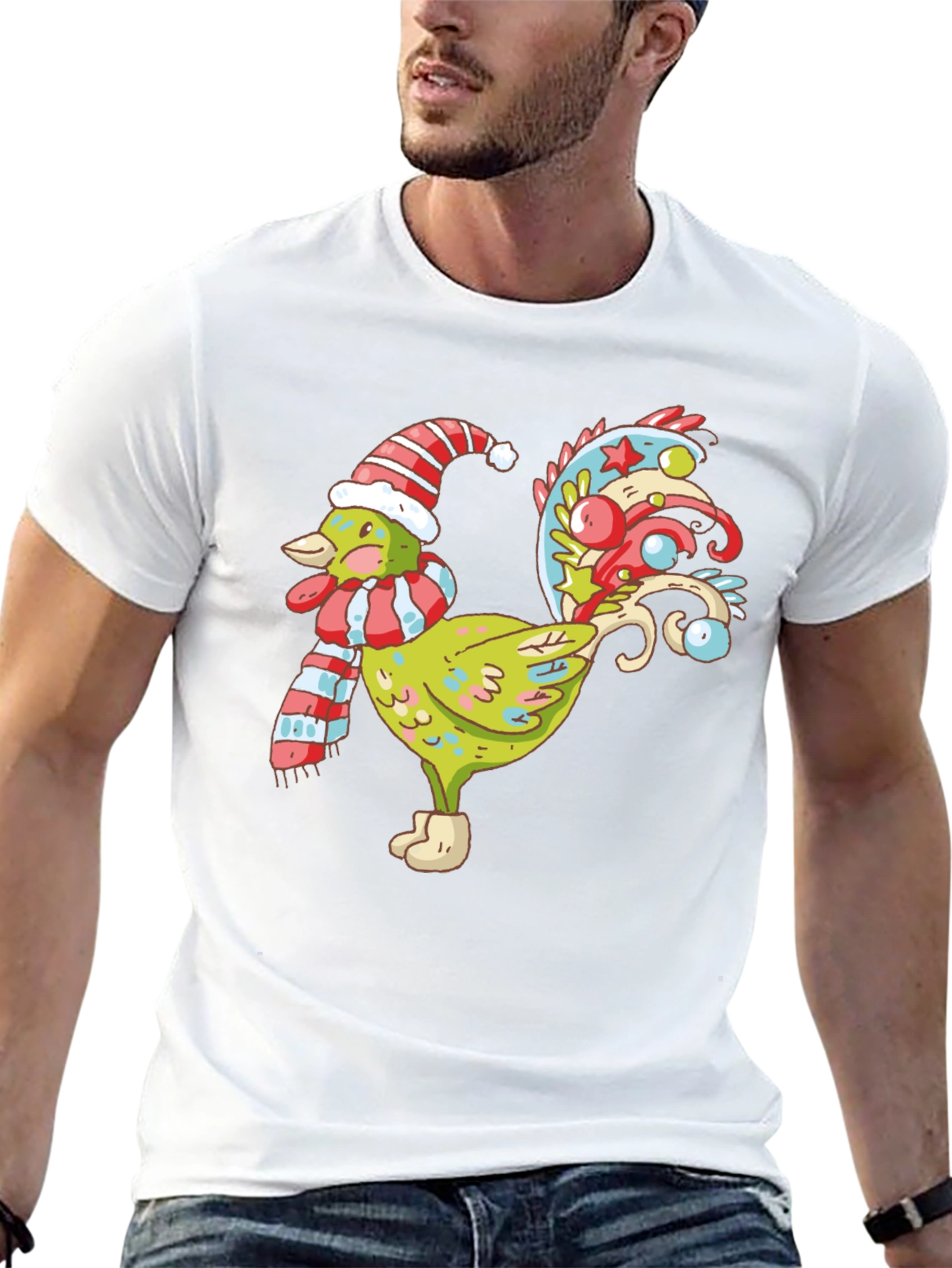 Festive Rooster Graphic Tee