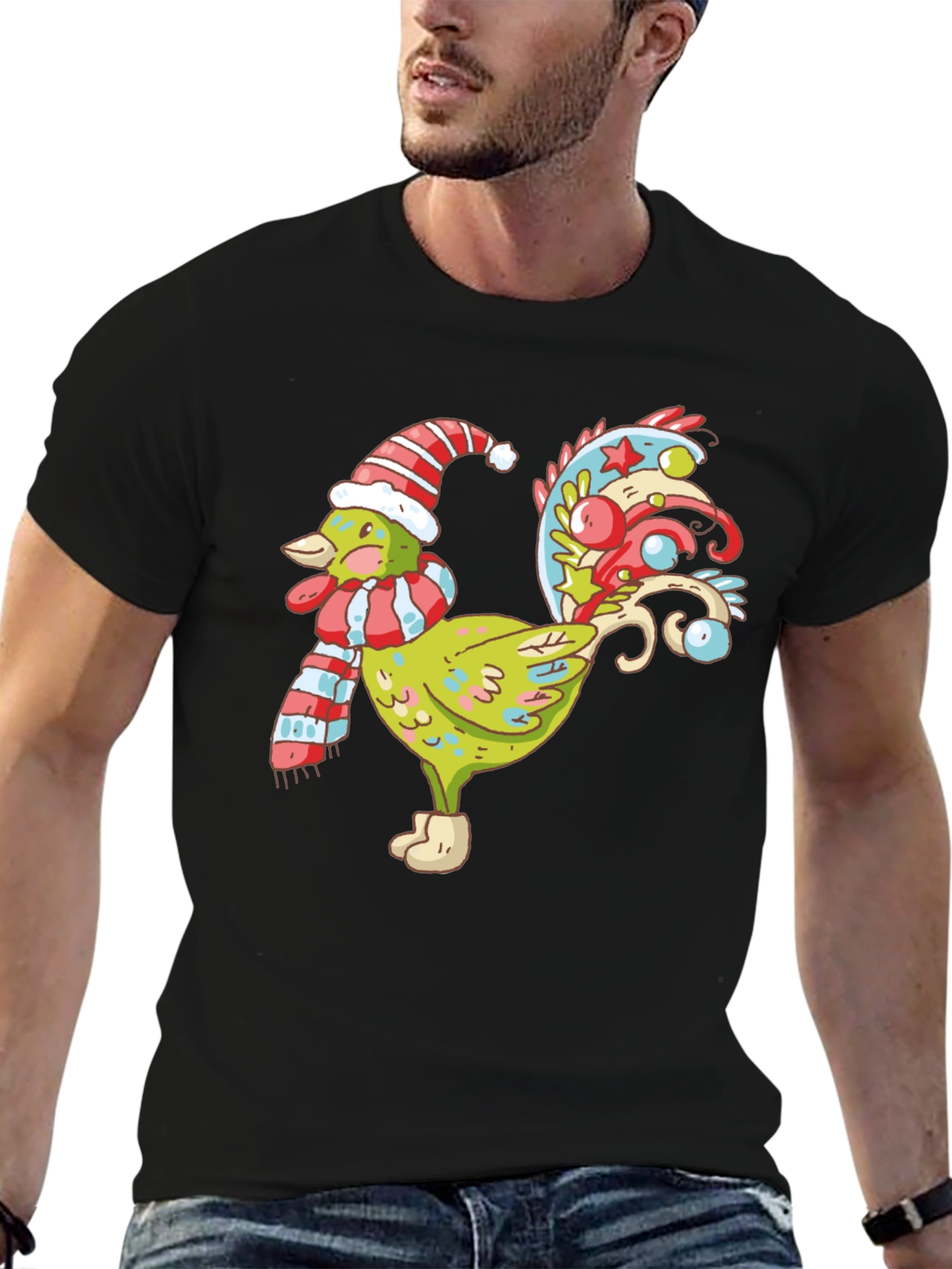 Festive Rooster Graphic Tee
