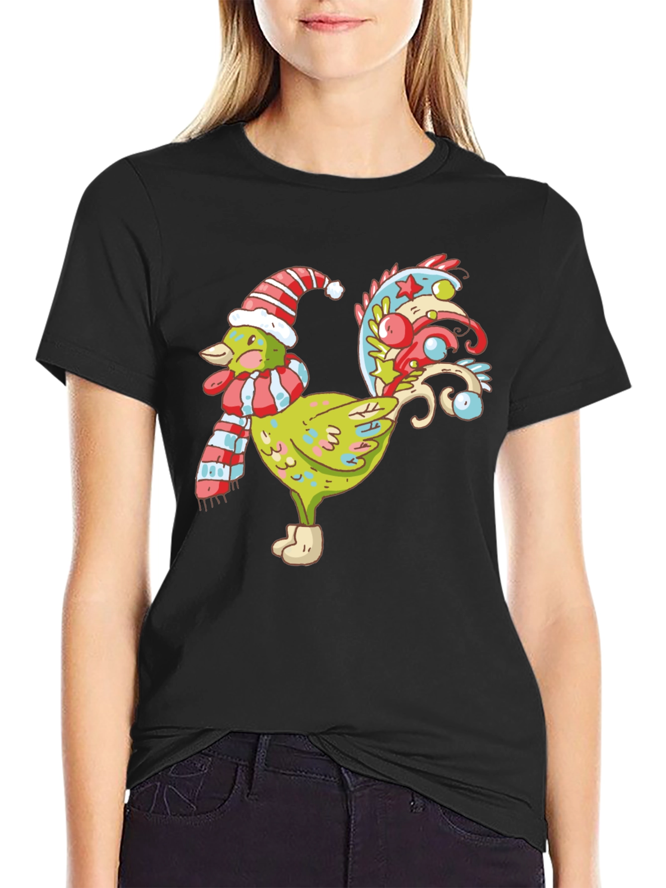 Festive Rooster Graphic Tee