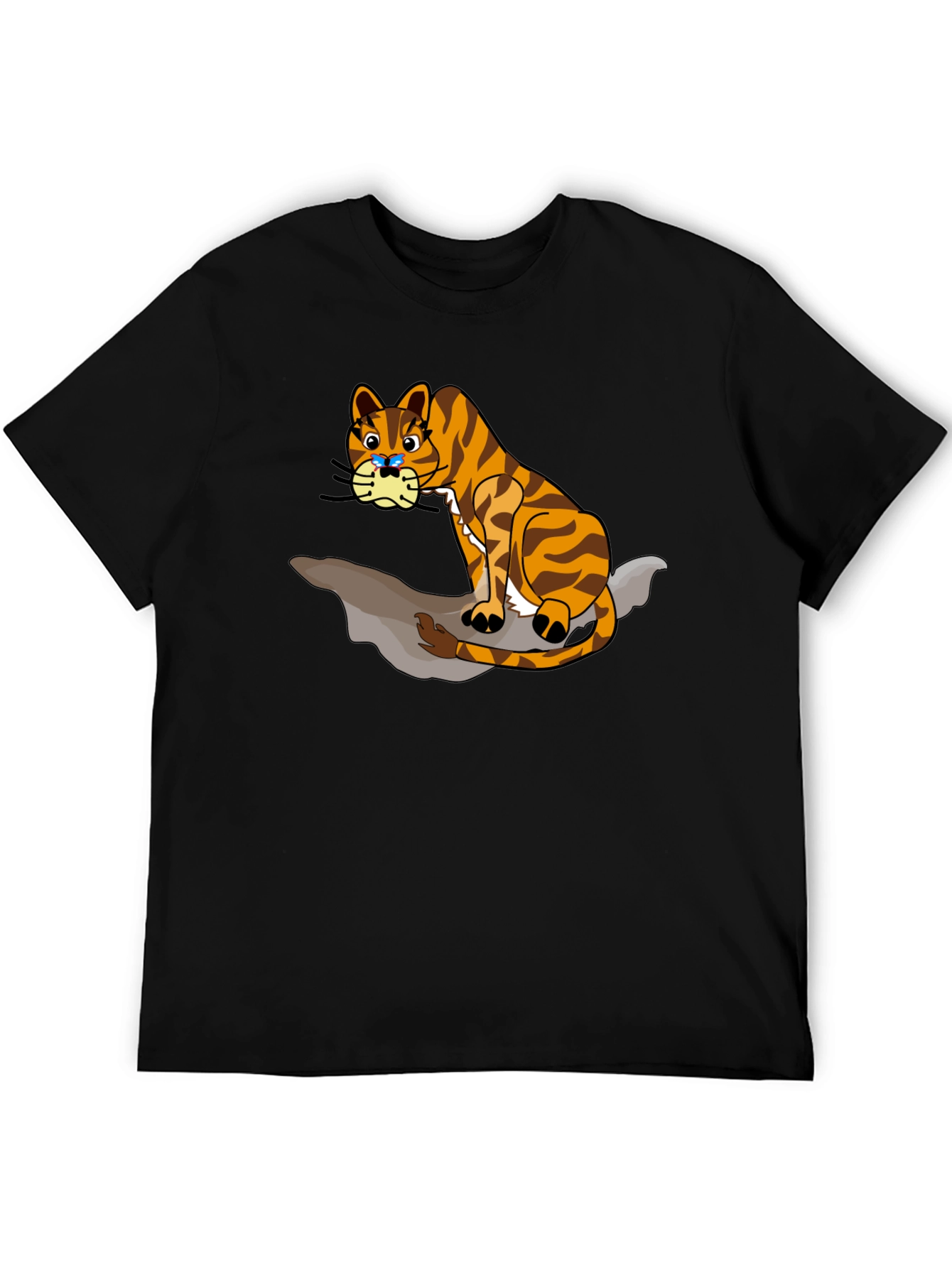 Cartoon Tiger Graphic T-Shirt