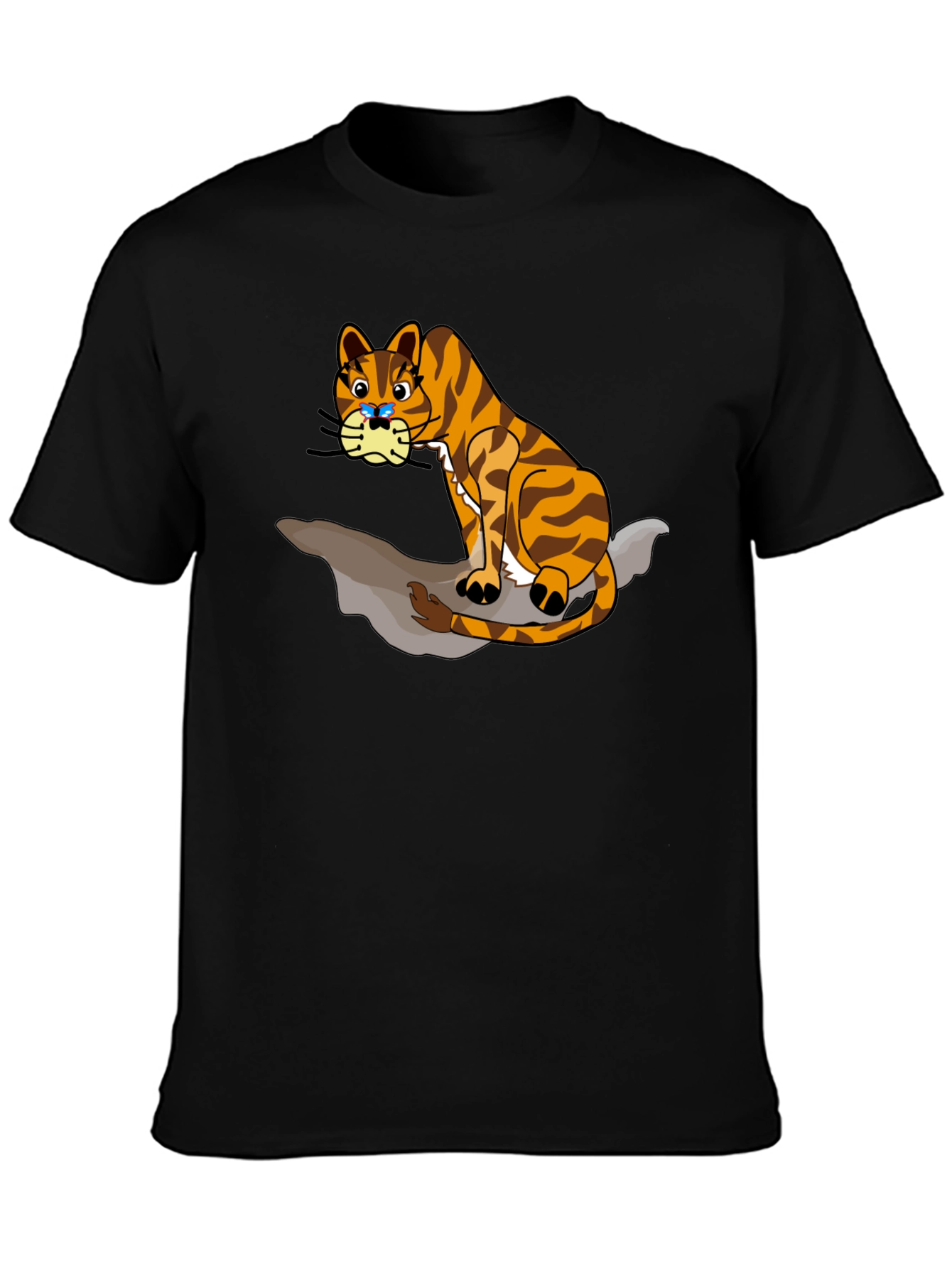 Cartoon Tiger Graphic T-Shirt