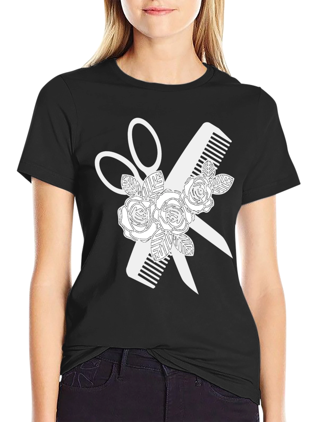 Floral Barber Tee - Stylist T-Shirt