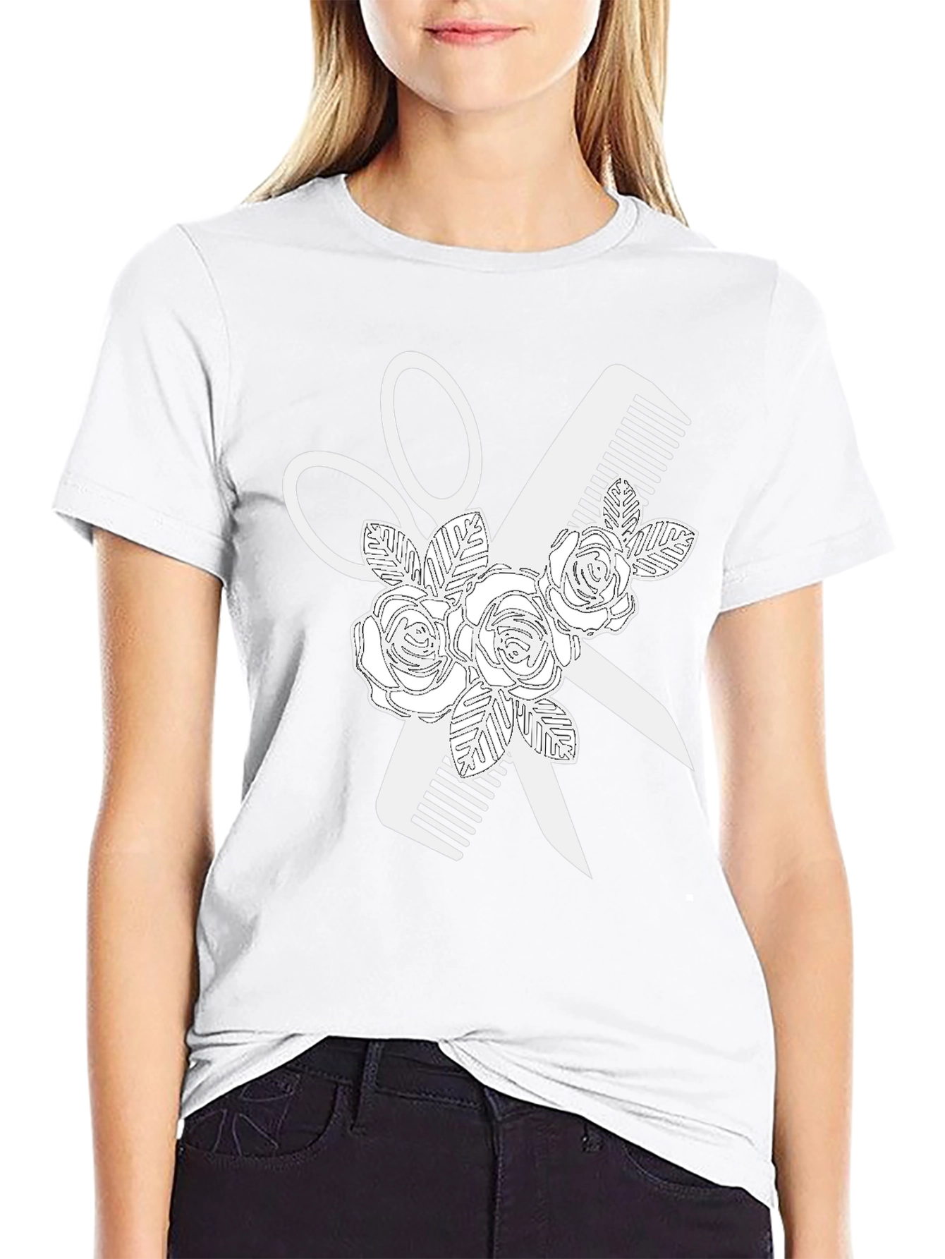 Floral Barber Tee - Stylist T-Shirt
