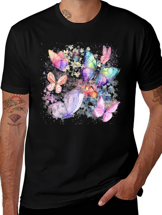 Butterfly Watercolor Graphic Tee - Soft Black T-Shirt