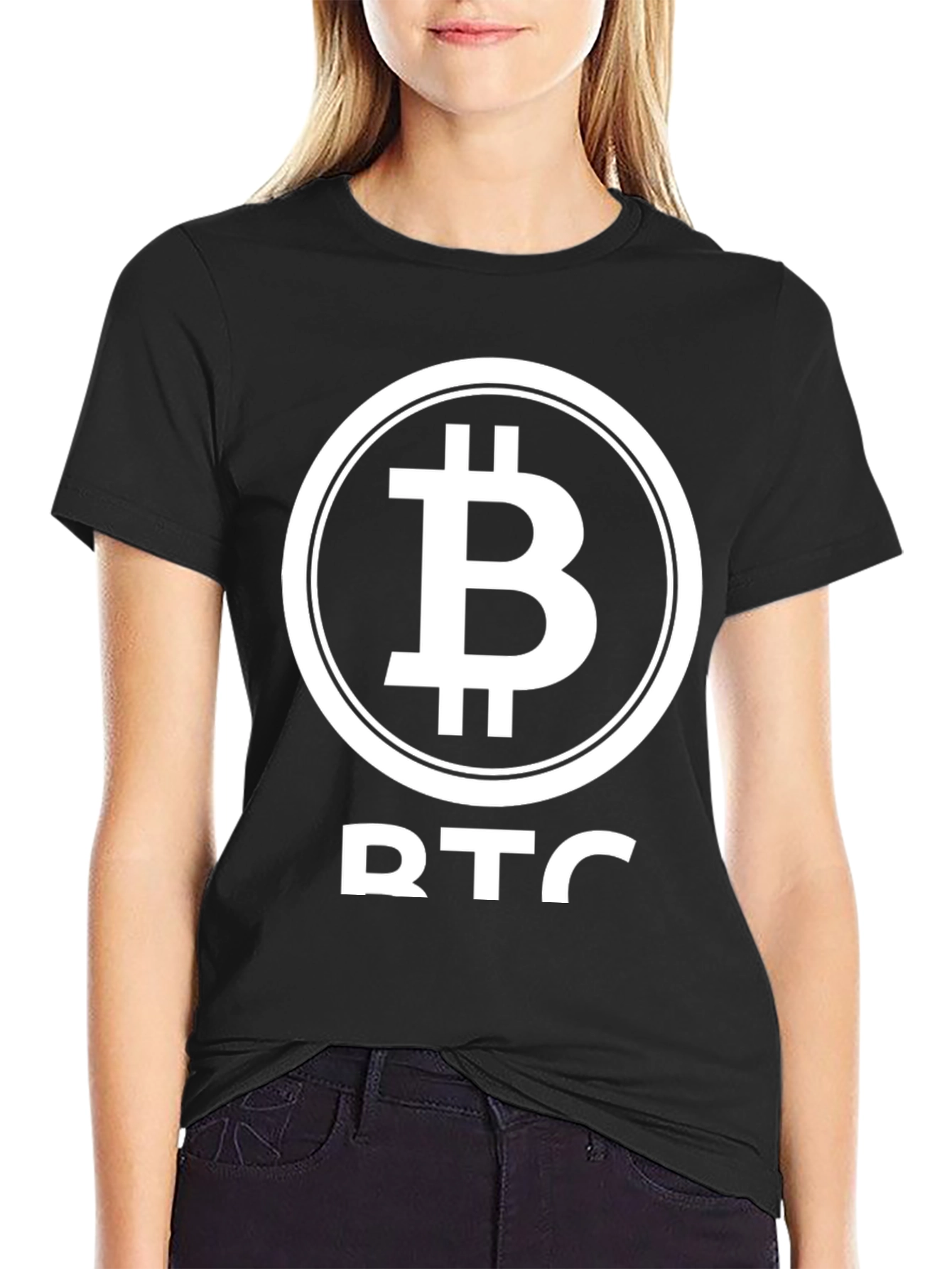Bitcoin BTC Crypto T-Shirt - Black Cotton