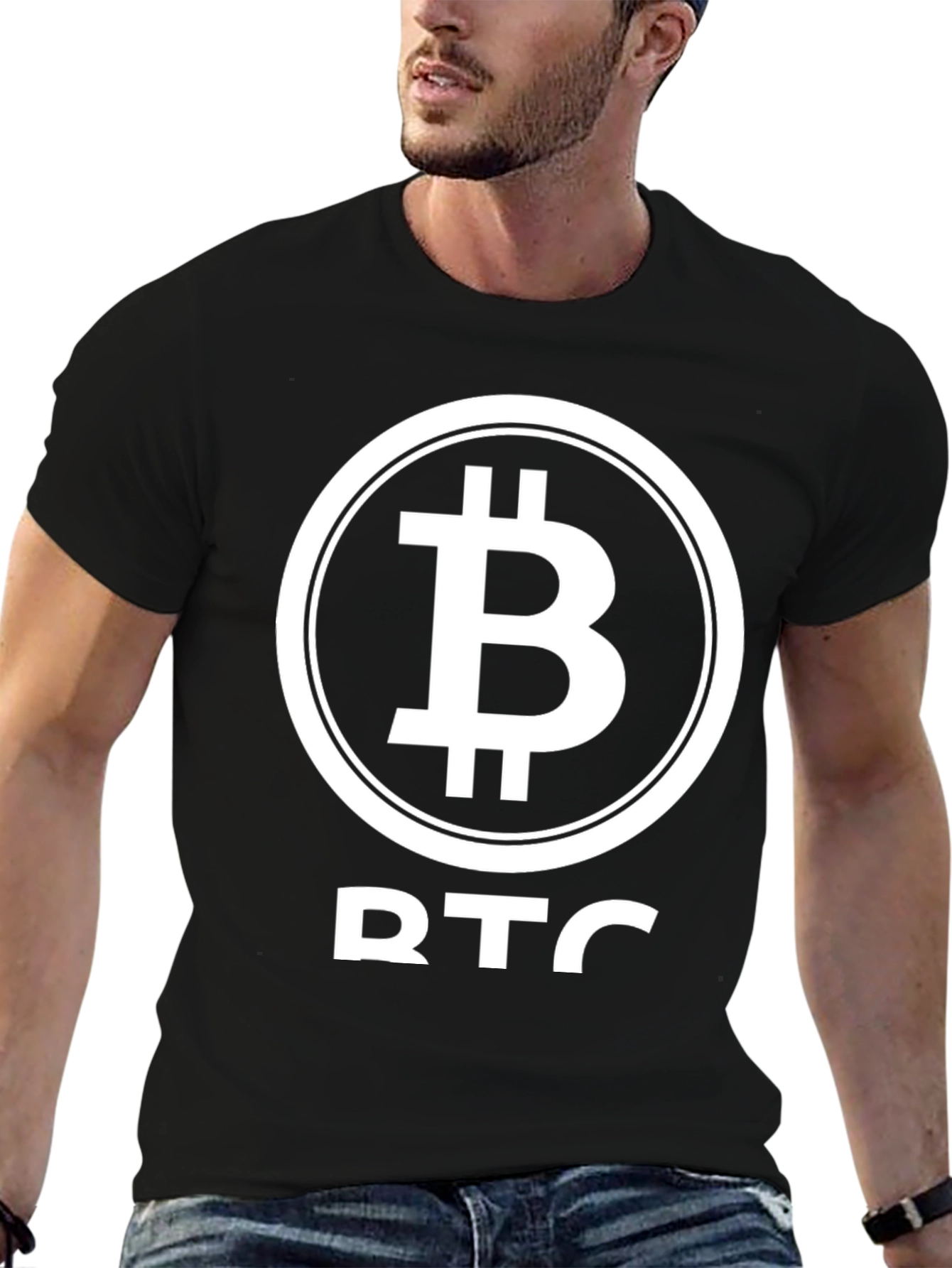 Bitcoin BTC Crypto T-Shirt - Black Cotton