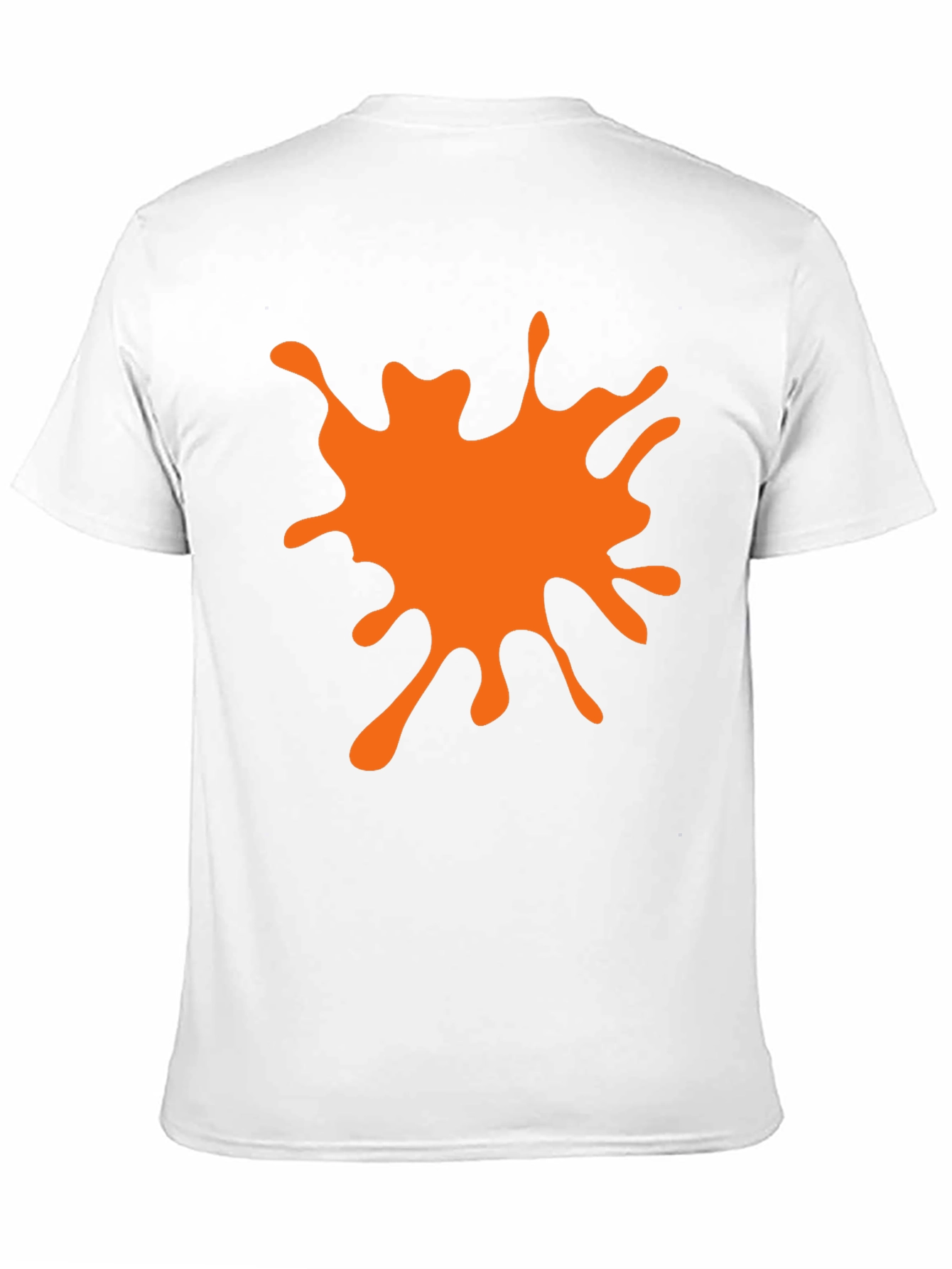Black T-Shirt with Orange Paint Splatter Graphic