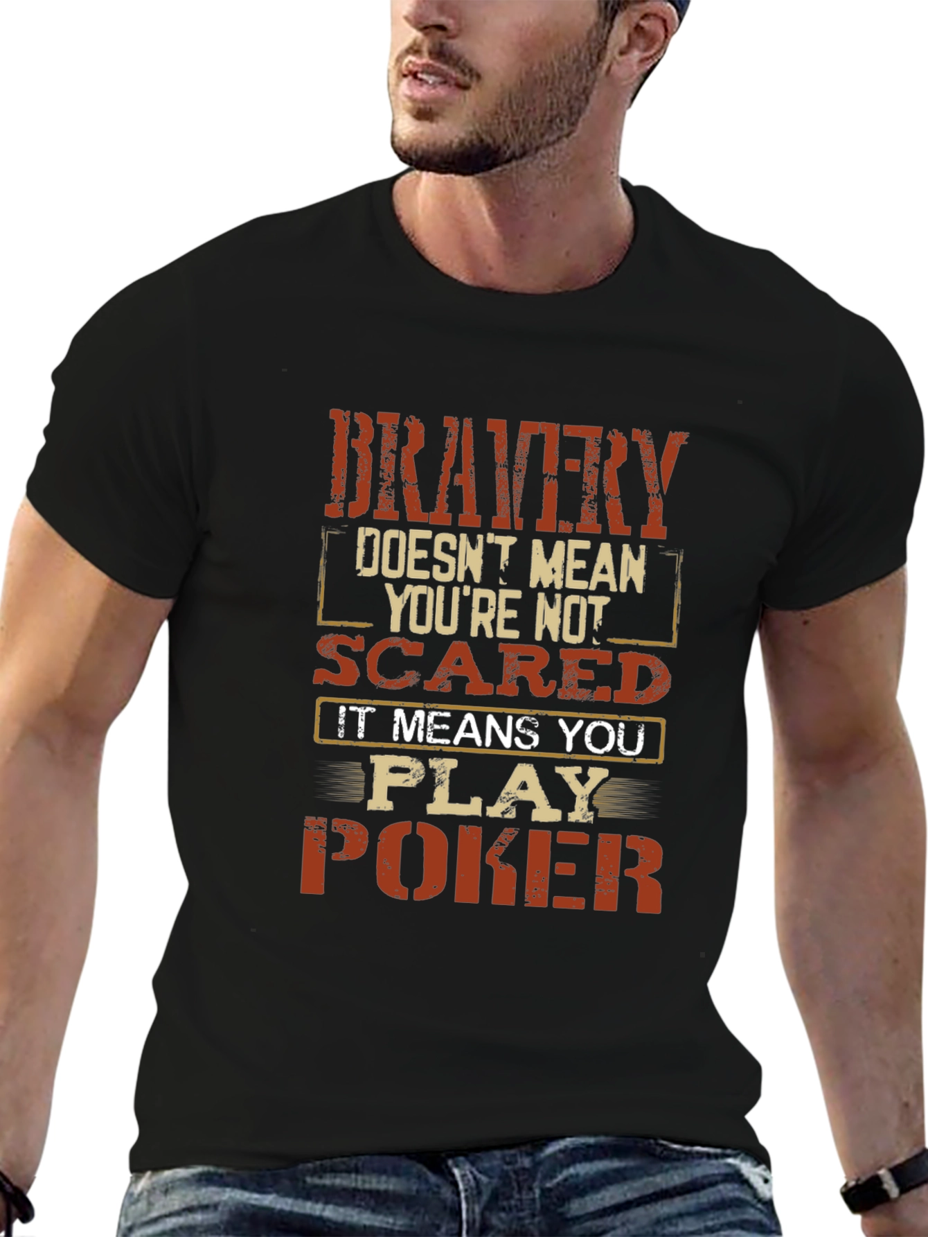 Bravery Poker T-Shirt - Bold Graphic Tee