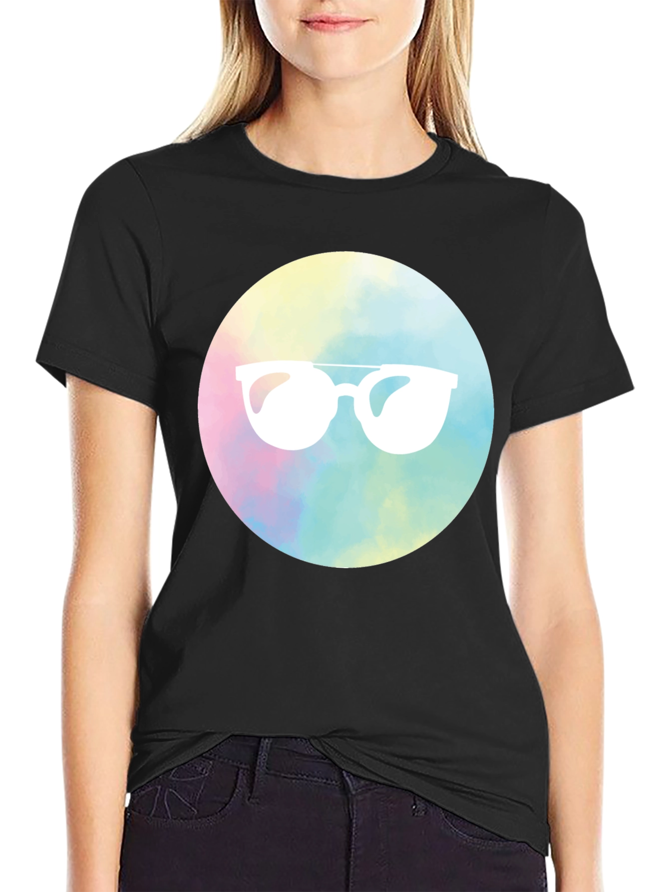 Cool Shades Graphic Tee - Black Cotton Blend