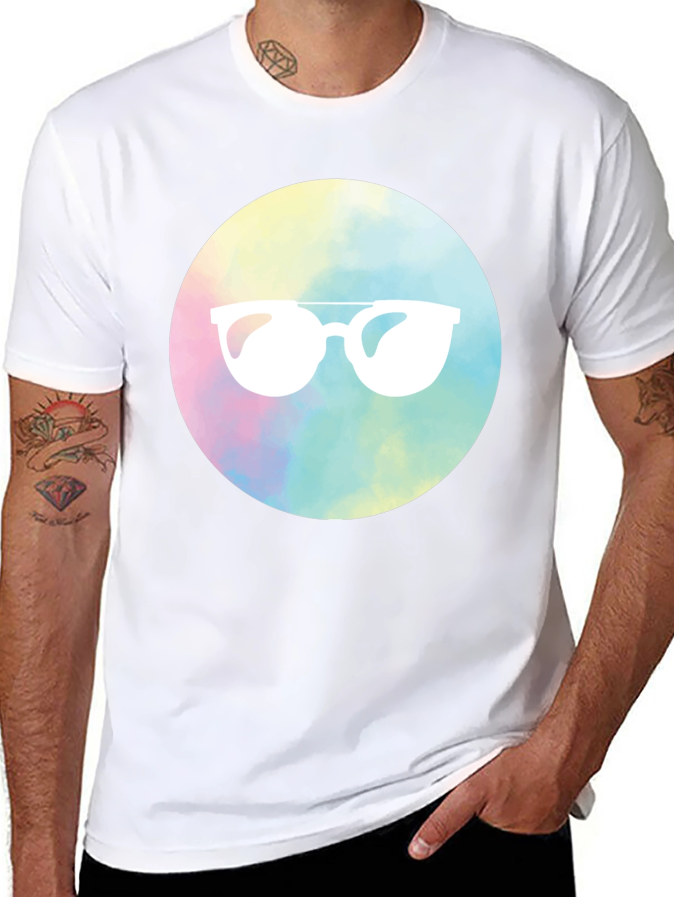 Cool Shades Graphic Tee - Black Cotton Blend