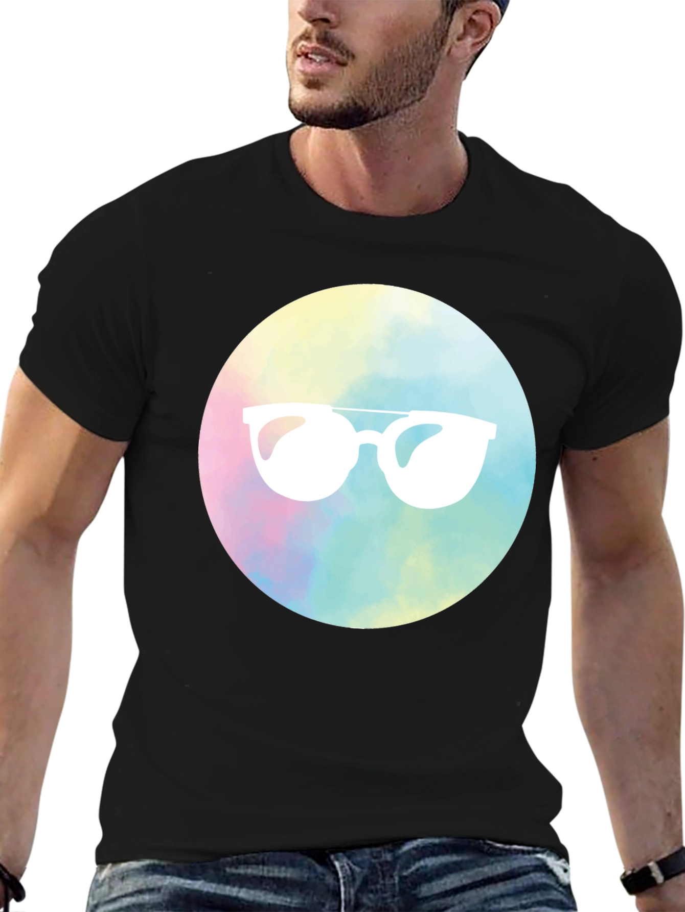 Cool Shades Graphic Tee - Black Cotton Blend