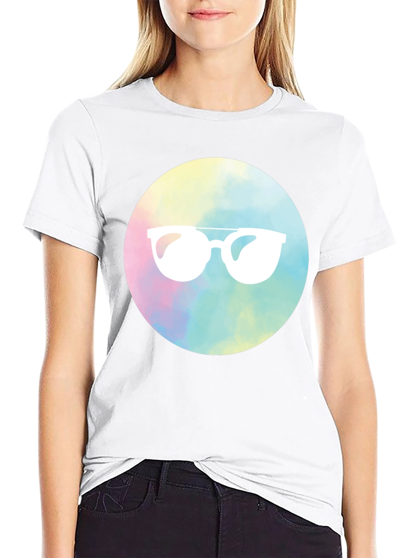 Cool Shades Graphic Tee - Black Cotton Blend