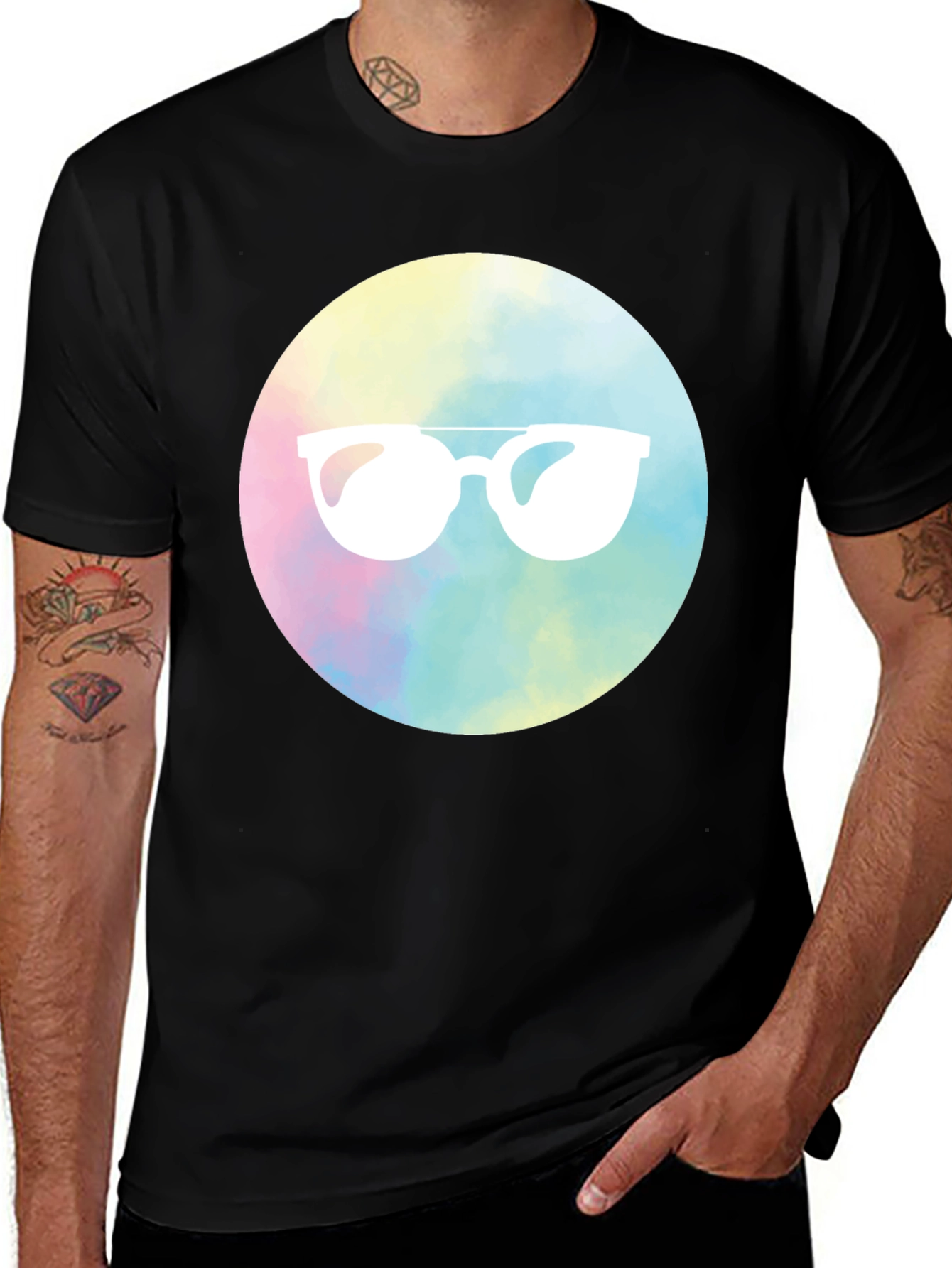 Cool Shades Graphic Tee - Black Cotton Blend