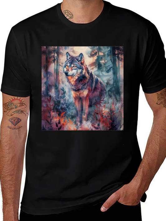 Wolf Forest Watercolor Graphic Tee