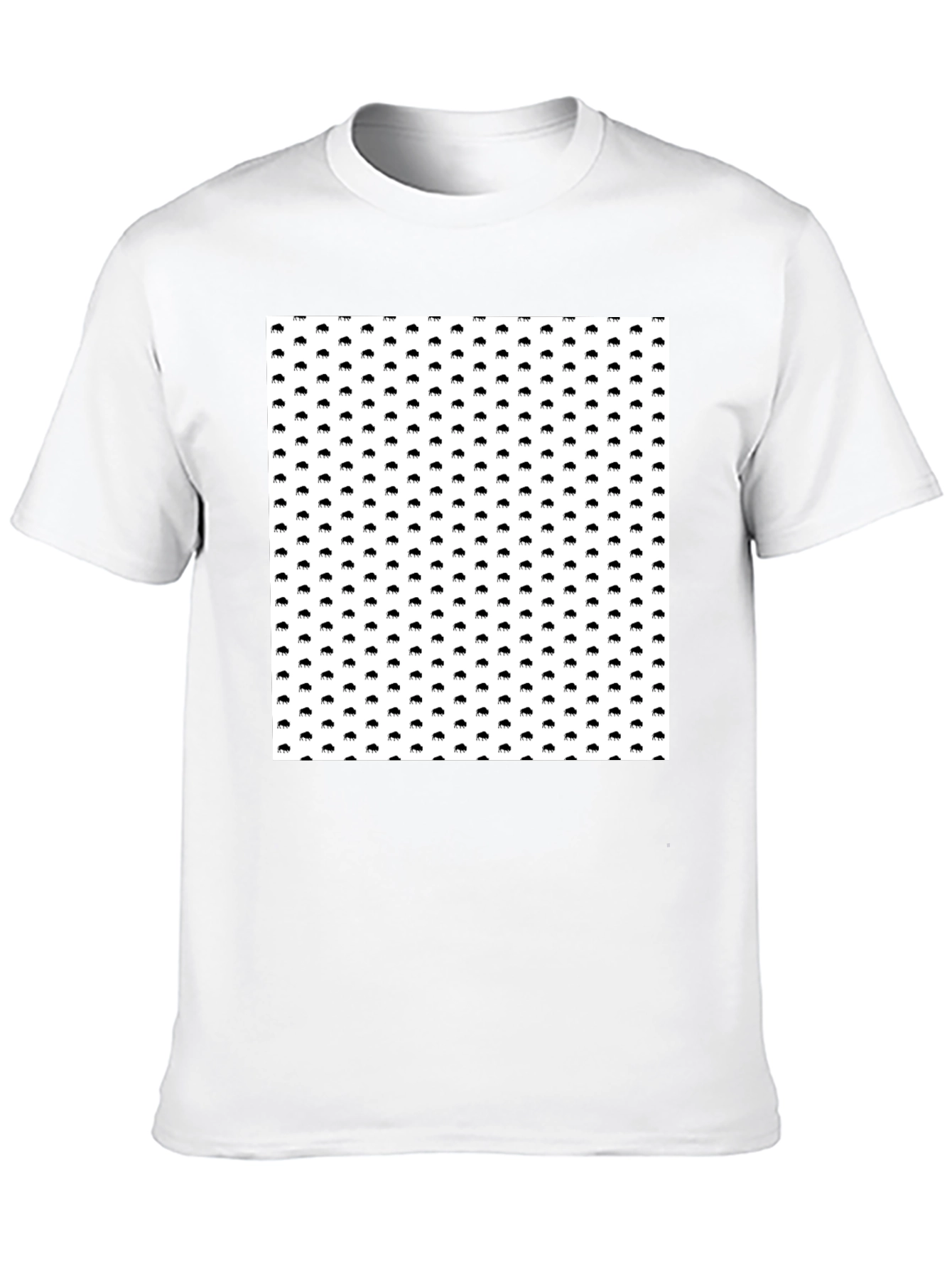 Modern Buffalo Print Black T-Shirt