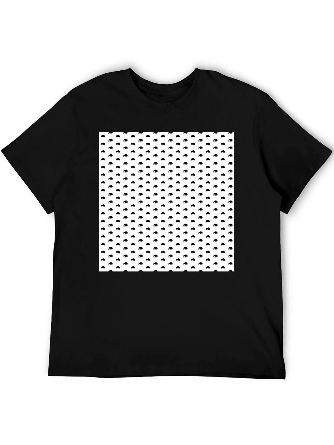 Modern Buffalo Print Black T-Shirt