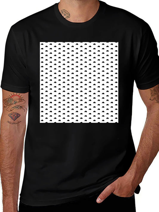 Modern Buffalo Print Black T-Shirt
