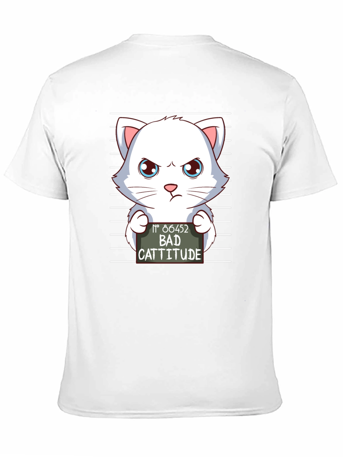 Bad Cattitude T-Shirt Funny Cat Mugshot Tee