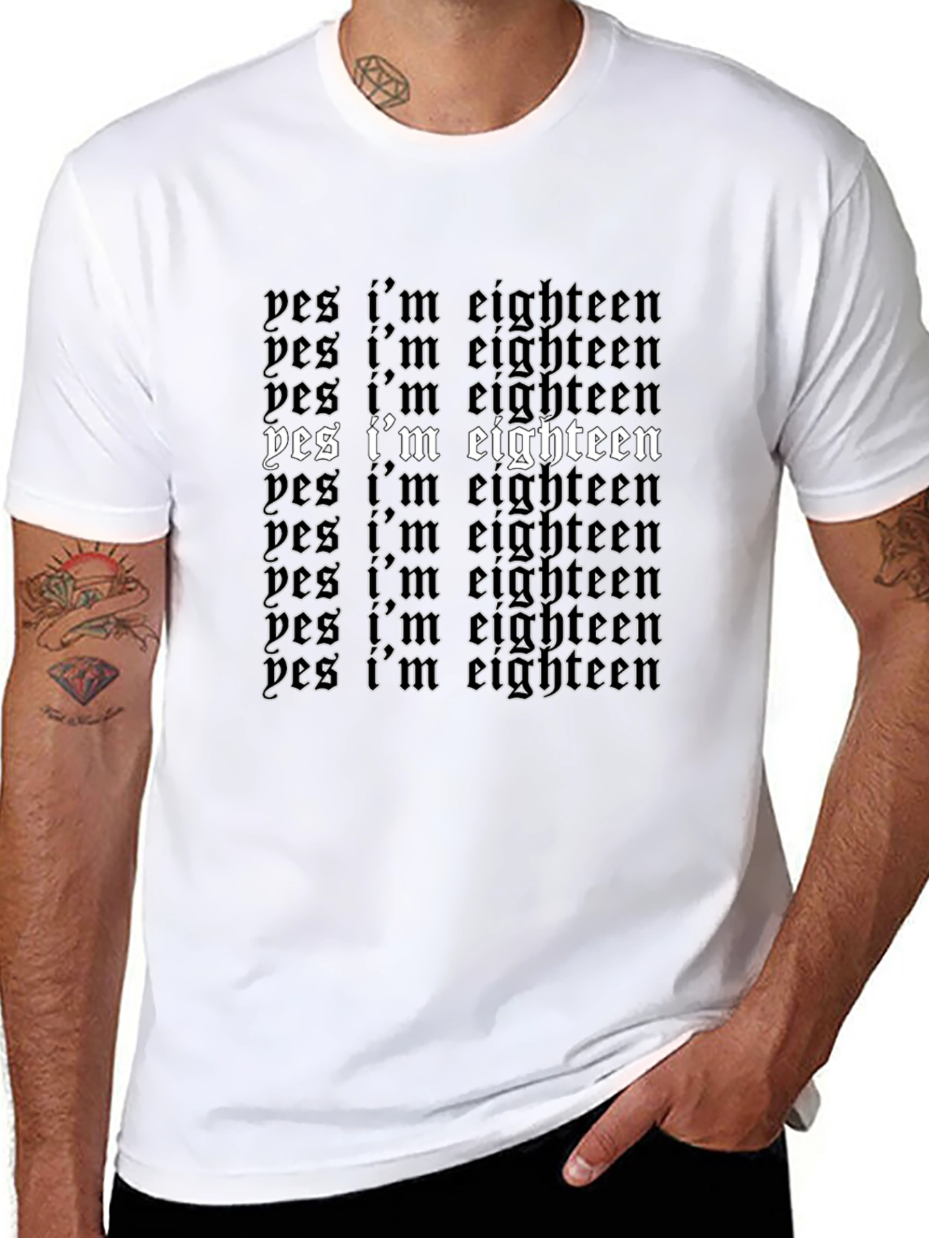 Yes Im Eighteen Black Graphic Tee