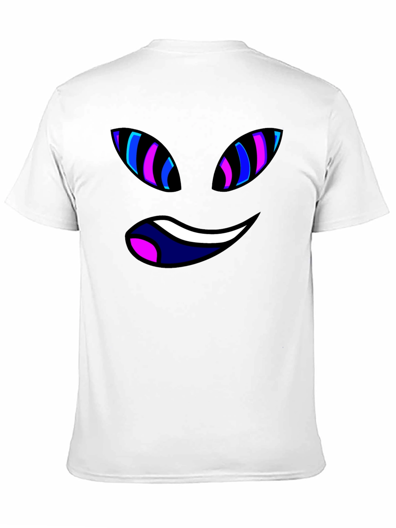 Black Tee with Trippy Cartoon Face Graphic