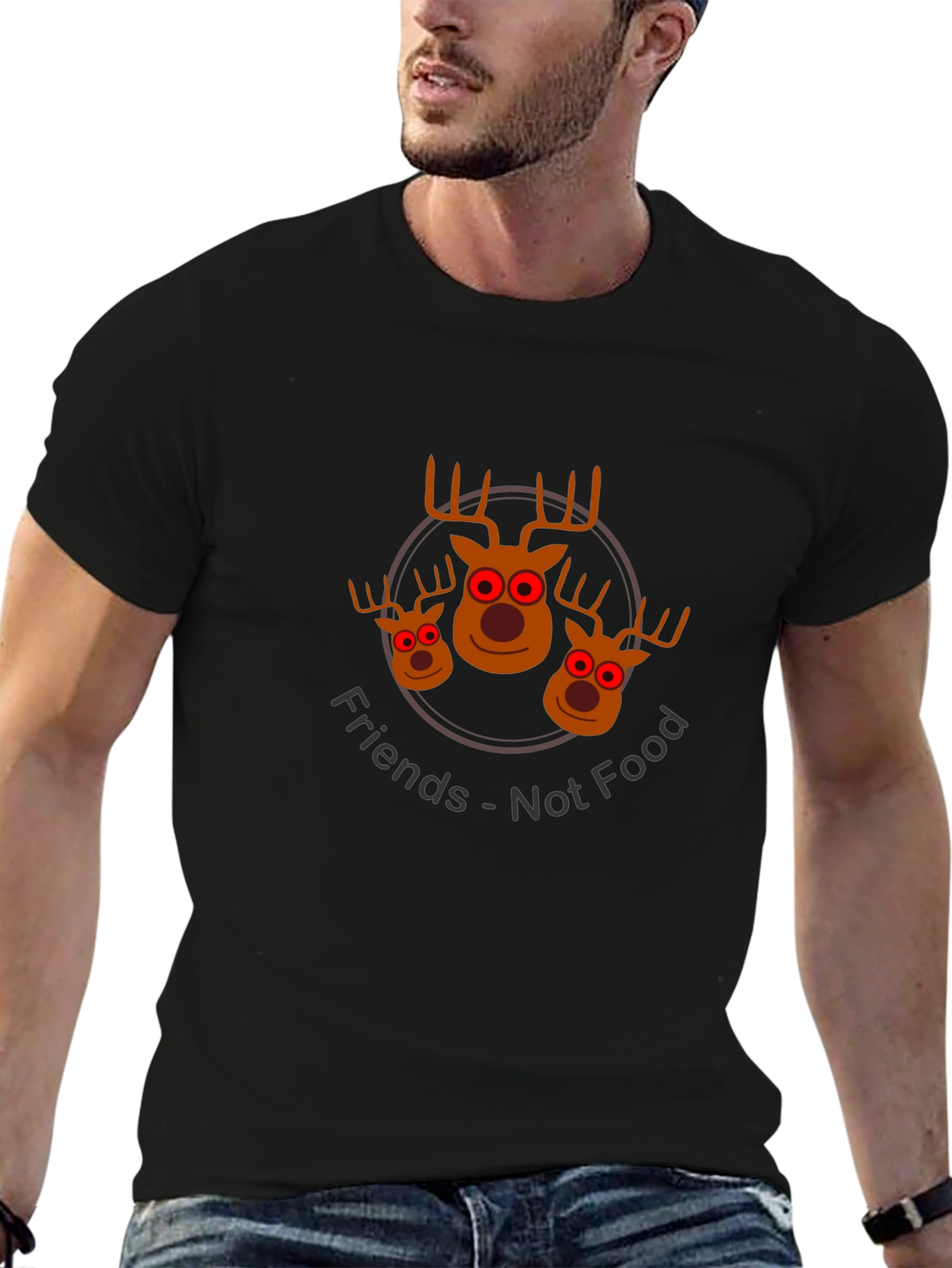 Friends Not Food Reindeer Graphic Tee