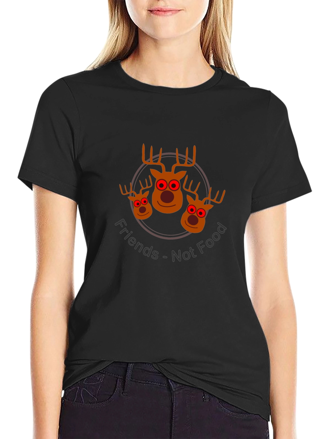 Friends Not Food Reindeer Graphic Tee