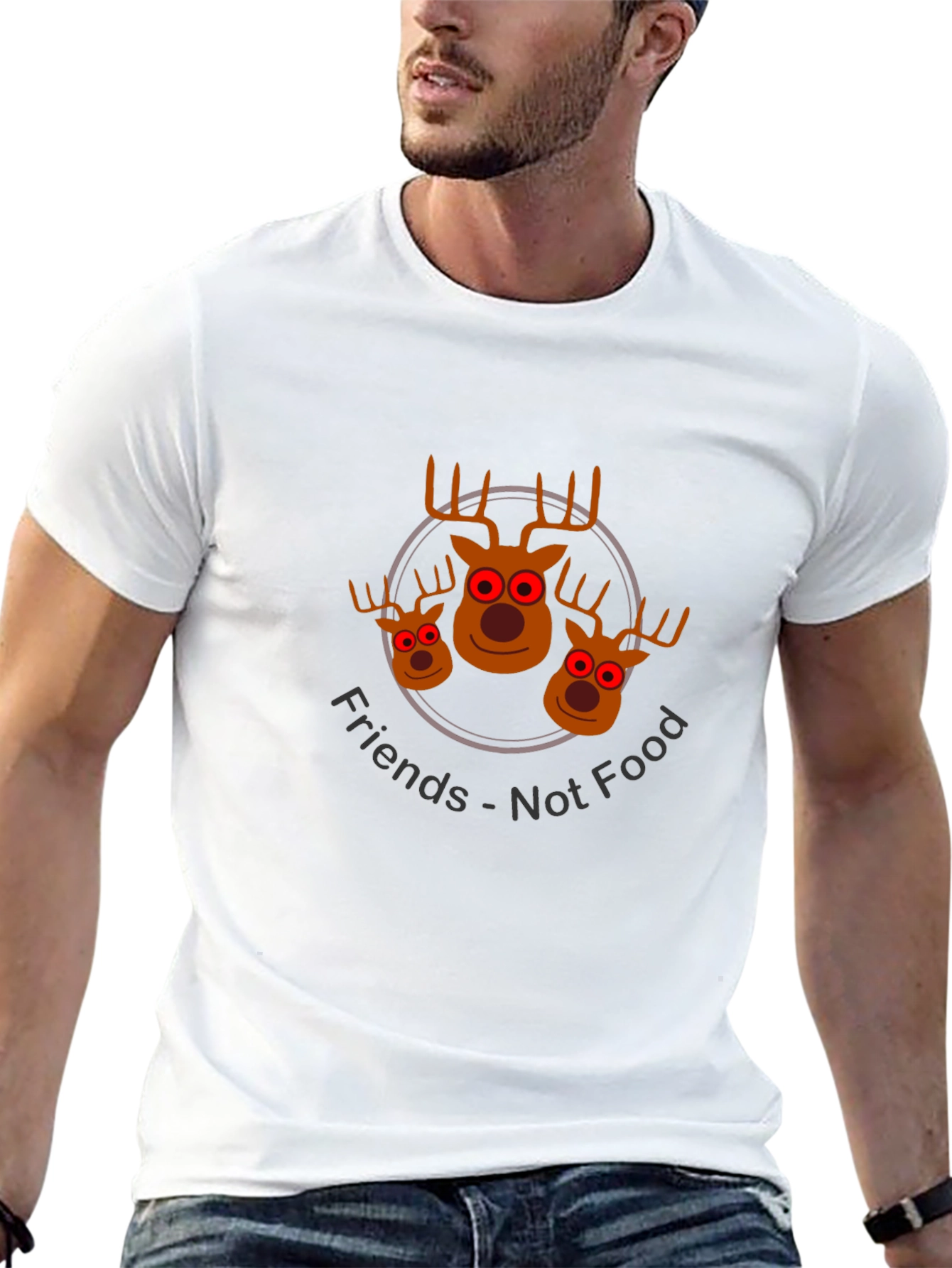 Friends Not Food Reindeer Graphic Tee