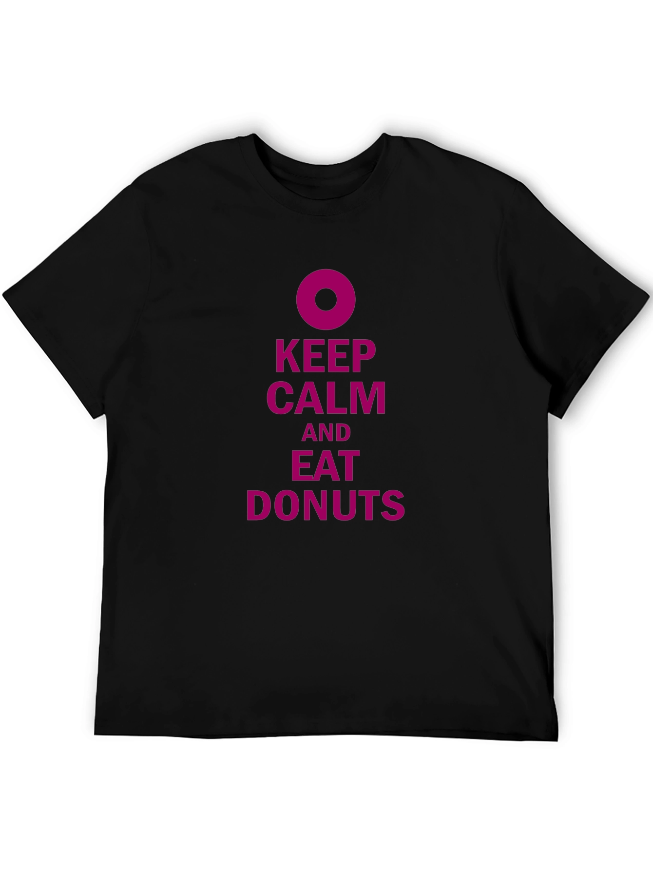 Keep Calm and Eat Donuts Black T-Shirt