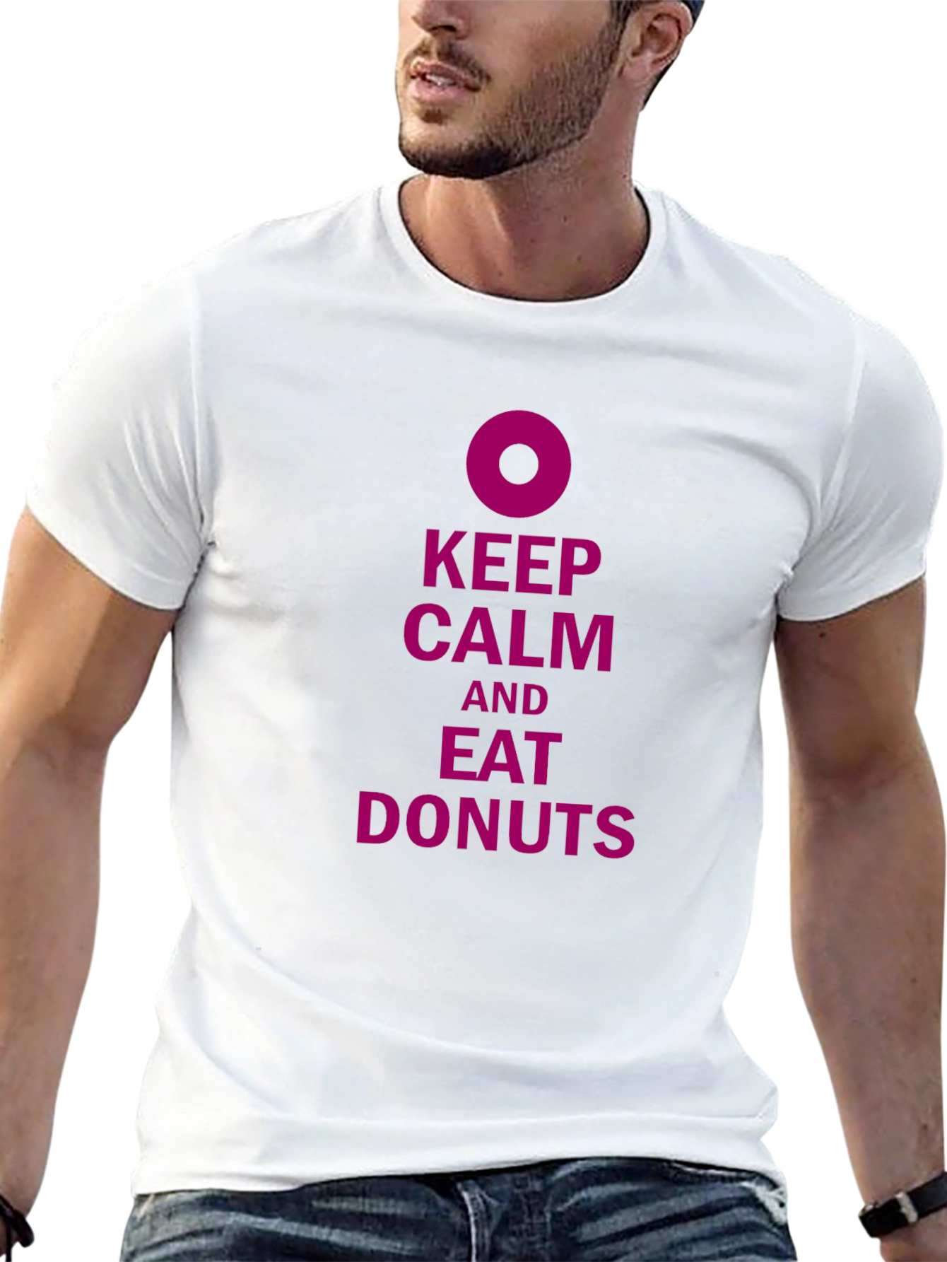 Keep Calm and Eat Donuts Black T-Shirt