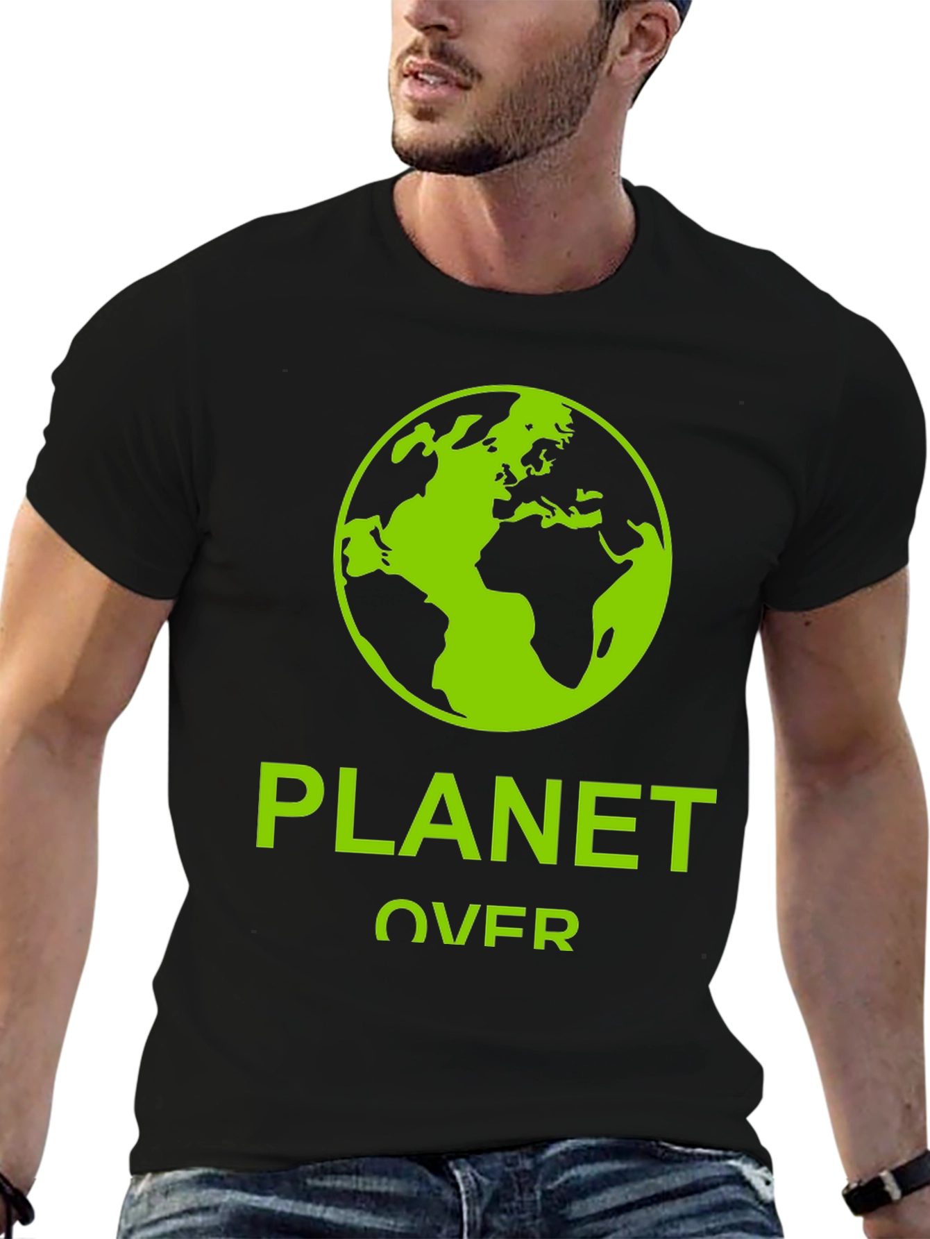 Planet Over Graphic T-Shirt - Eco-Friendly Design
