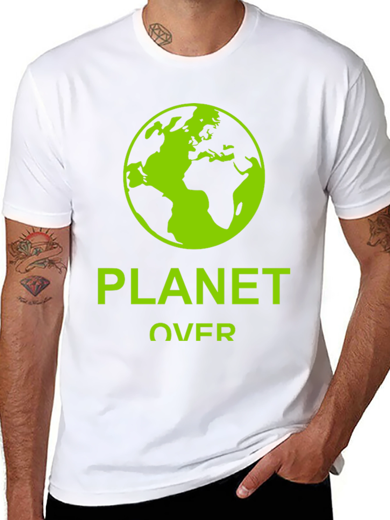 Planet Over Graphic T-Shirt - Eco-Friendly Design