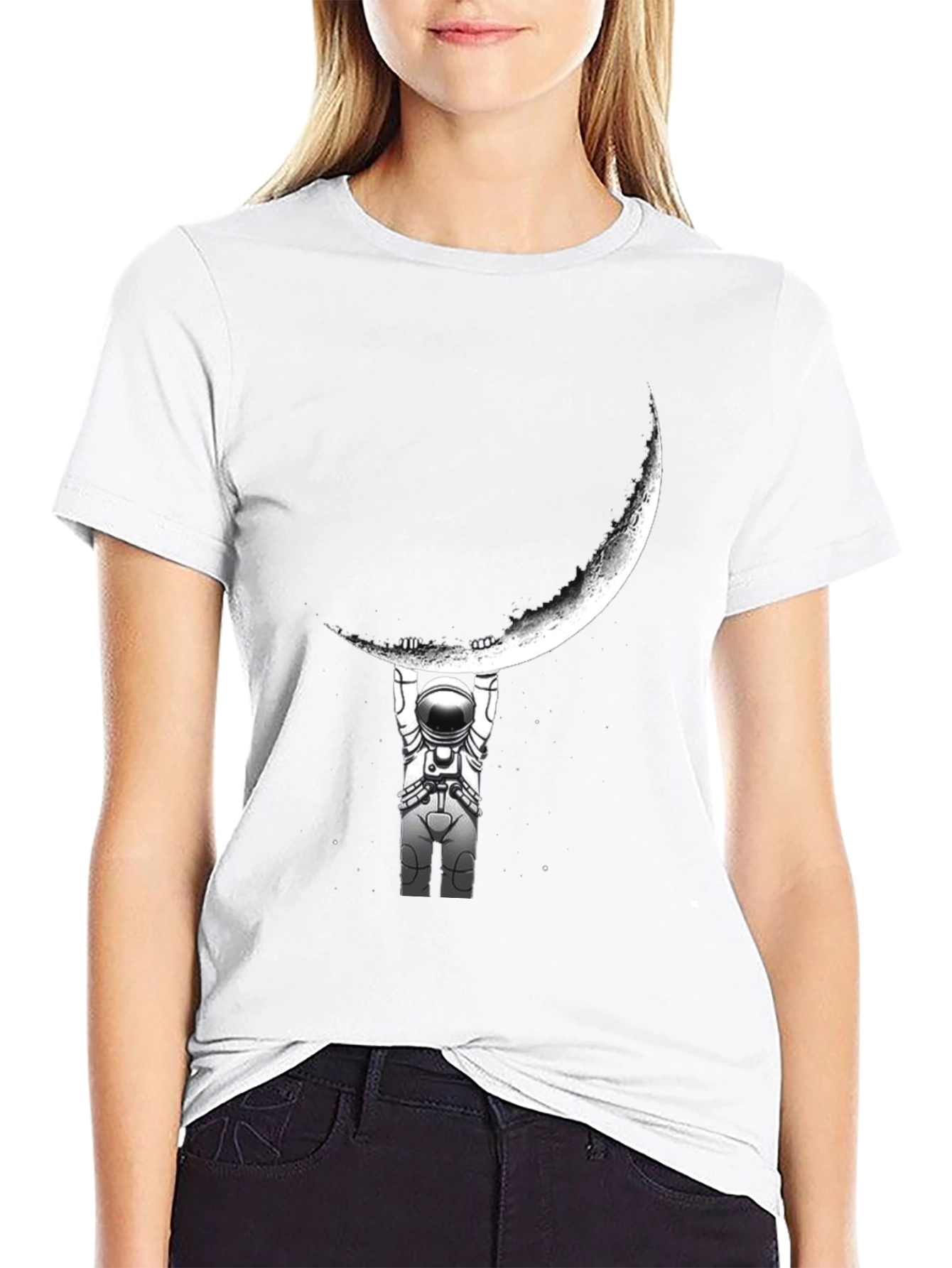 Astronaut Moon Lift Graphic T-Shirt