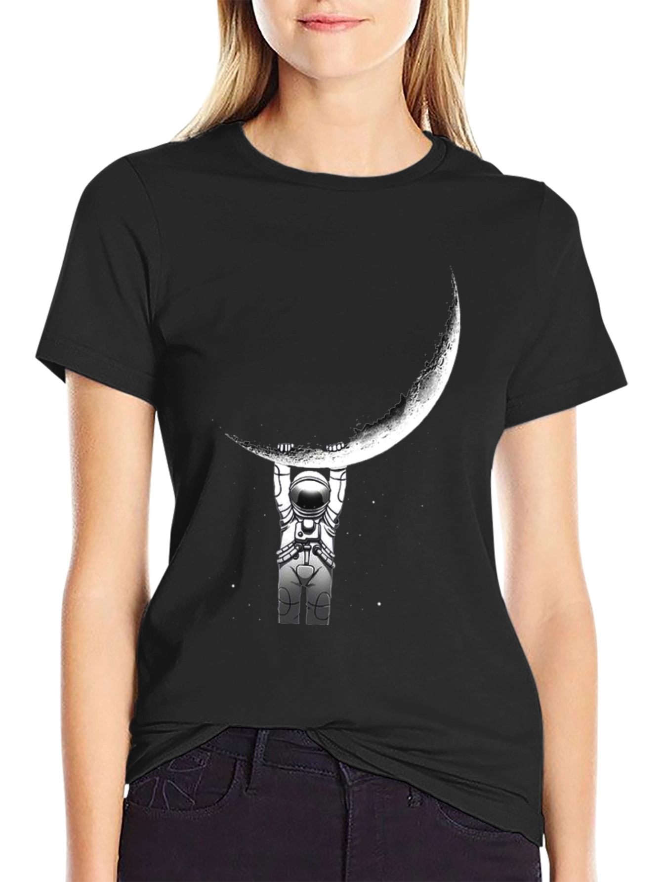 Astronaut Moon Lift Graphic T-Shirt