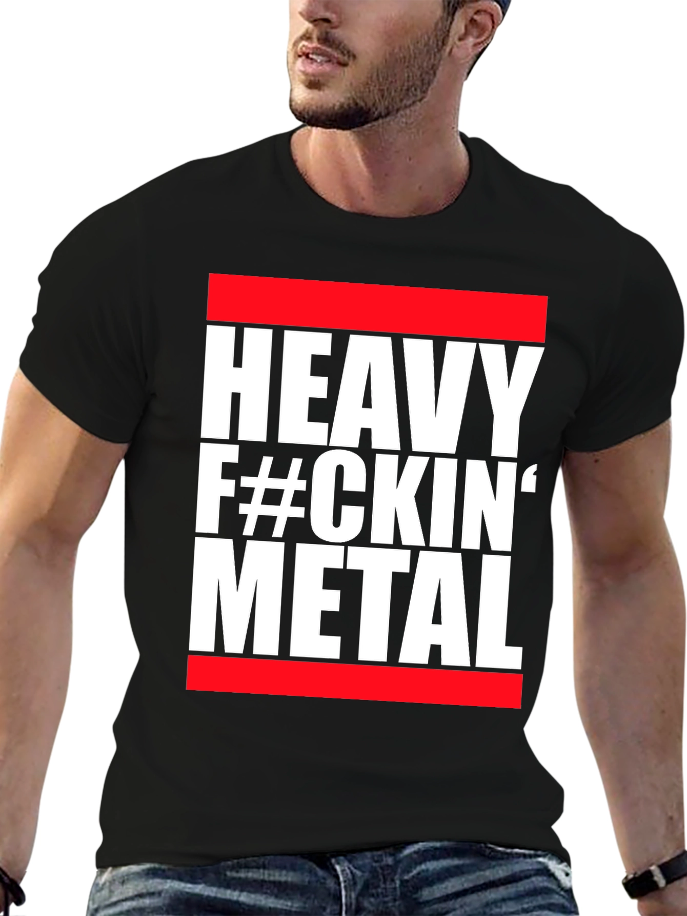 Heavy Metal Graphic Tee - Red and Black