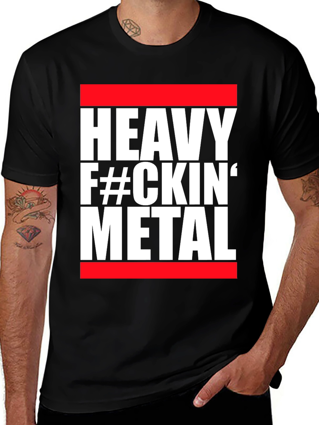 Heavy Metal Graphic Tee - Red and Black