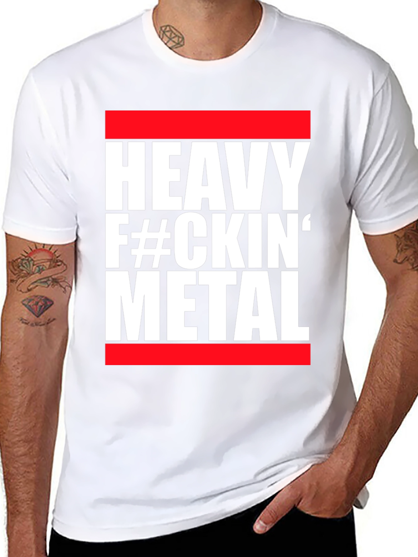 Heavy Metal Graphic Tee - Red and Black