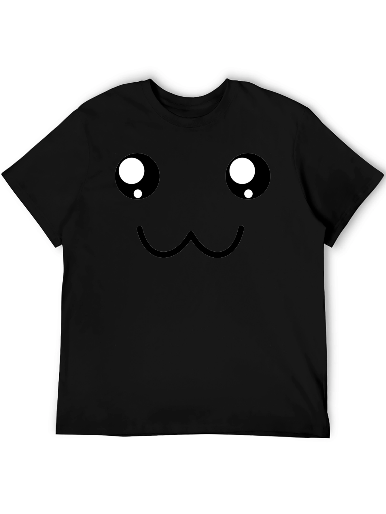 Cute Face Graphic Black T-Shirt