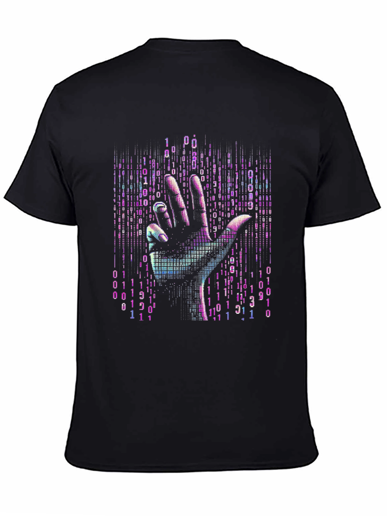 Binary Code Hand T-Shirt - Unique Tech Style