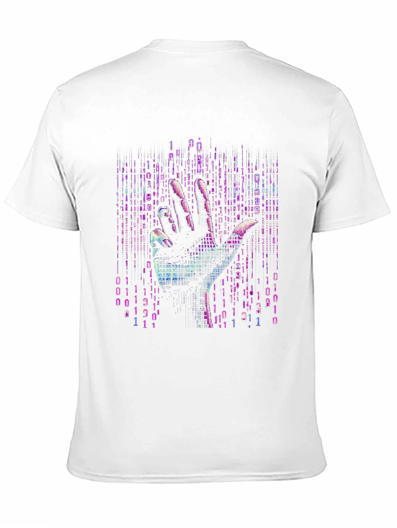 Binary Code Hand T-Shirt - Unique Tech Style