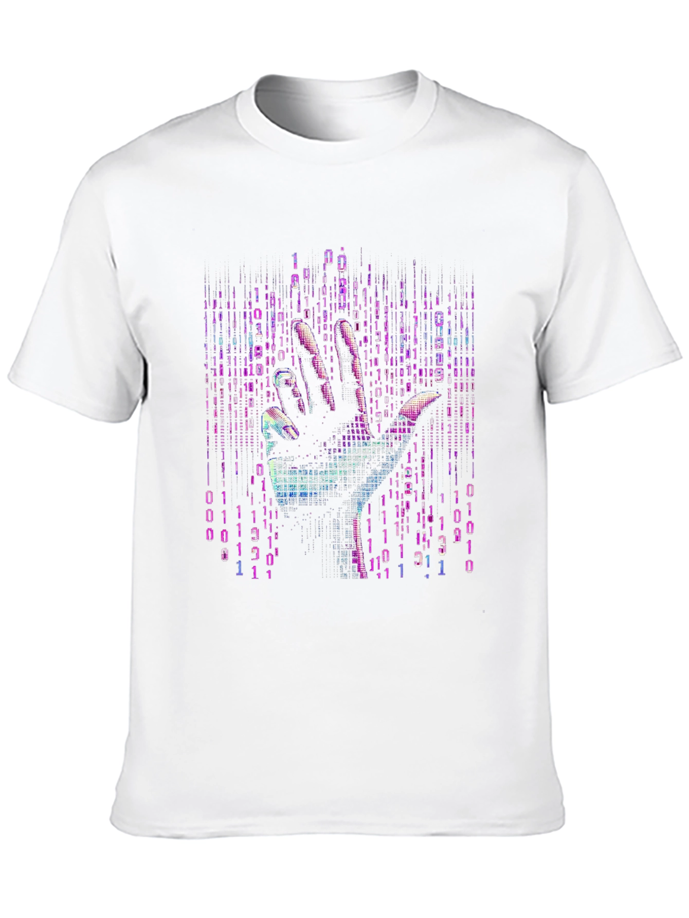 Binary Code Hand T-Shirt - Unique Tech Style