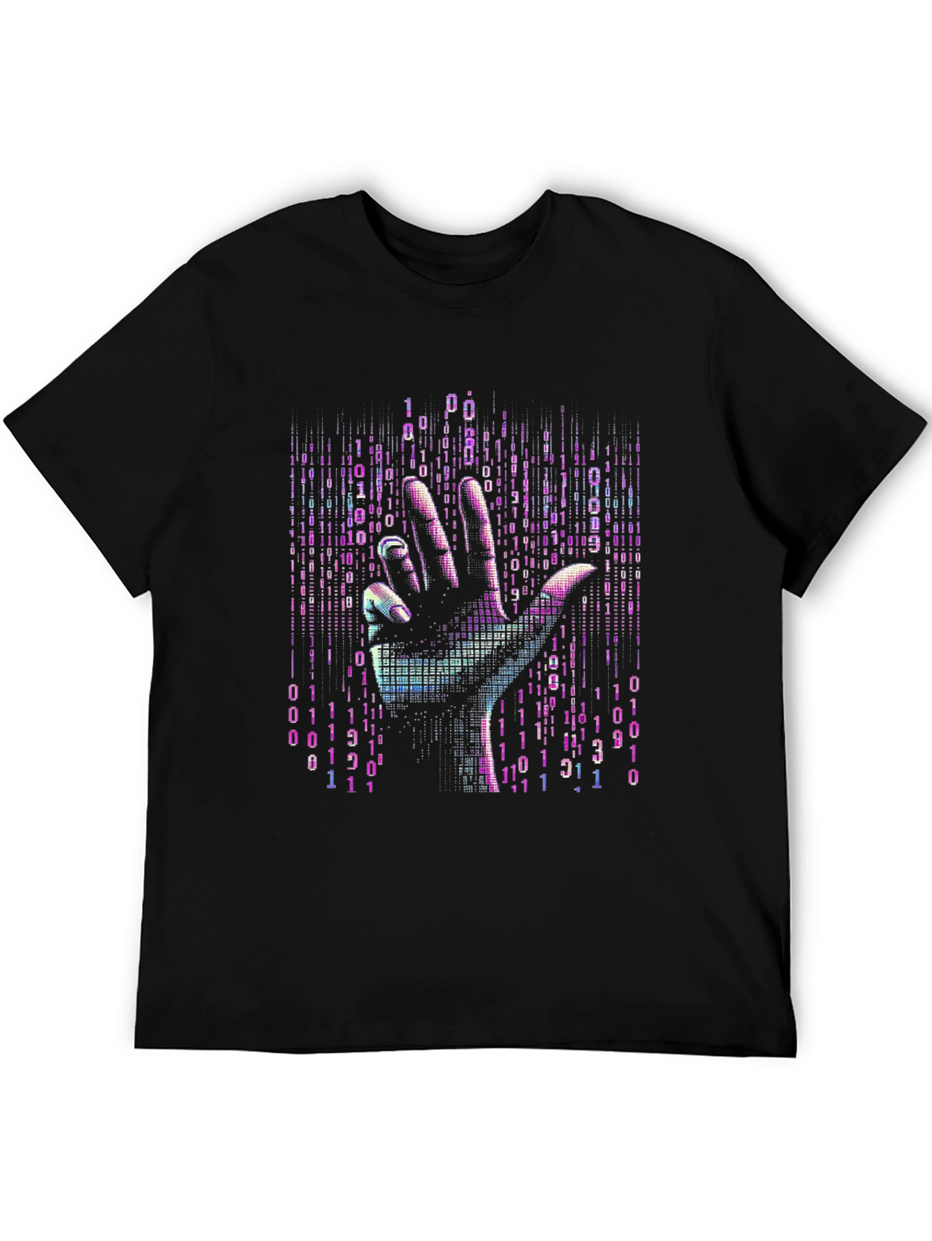 Binary Code Hand T-Shirt - Unique Tech Style