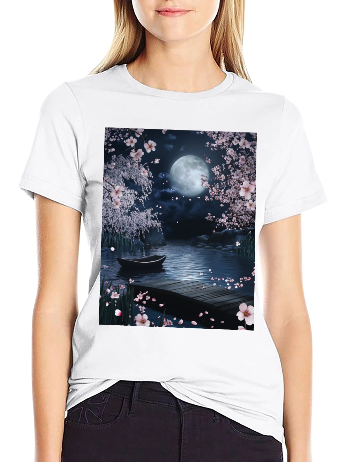Moonlit Cherry Blossom T-Shirt