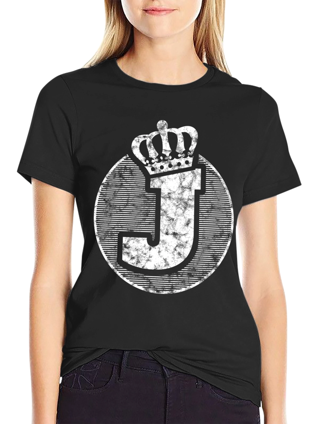 King J Graphic Tee - Black Cotton T-Shirt