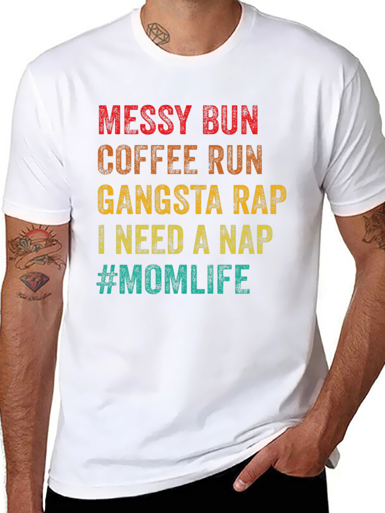Messy Bun Mom Life Graphic T-Shirt