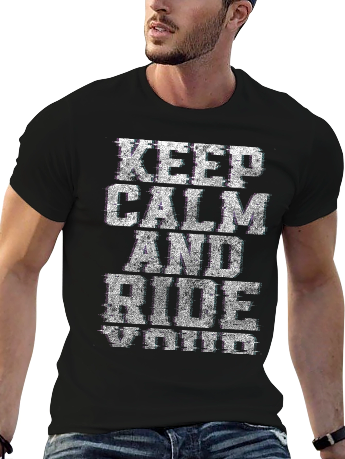 Keep Calm Ride Moto T-Shirt - Black Graphic Tee