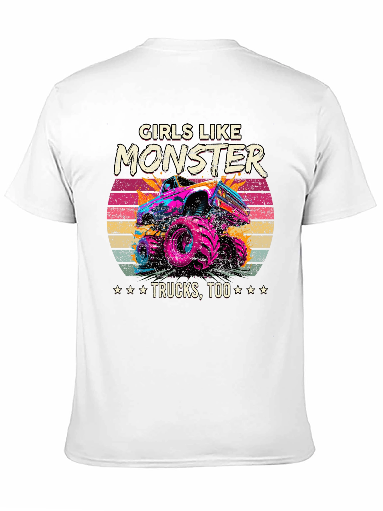 Girls Like Monster Trucks Tee - Retro Design